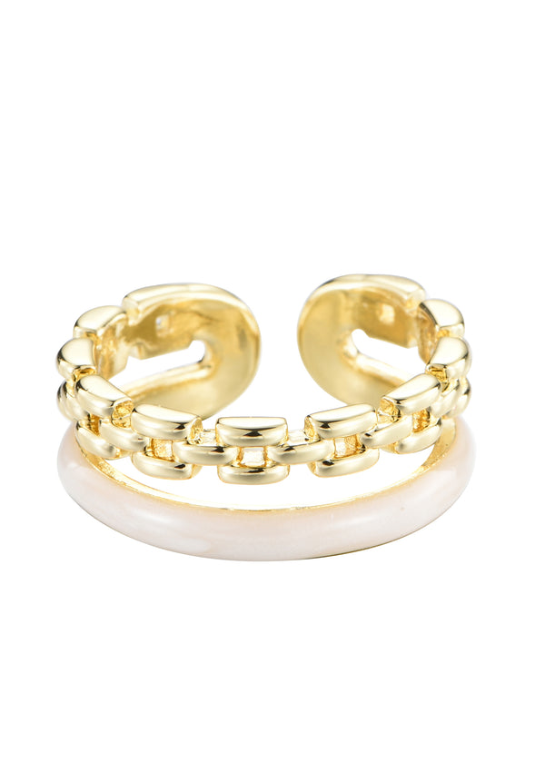 Miette White Golden Ring