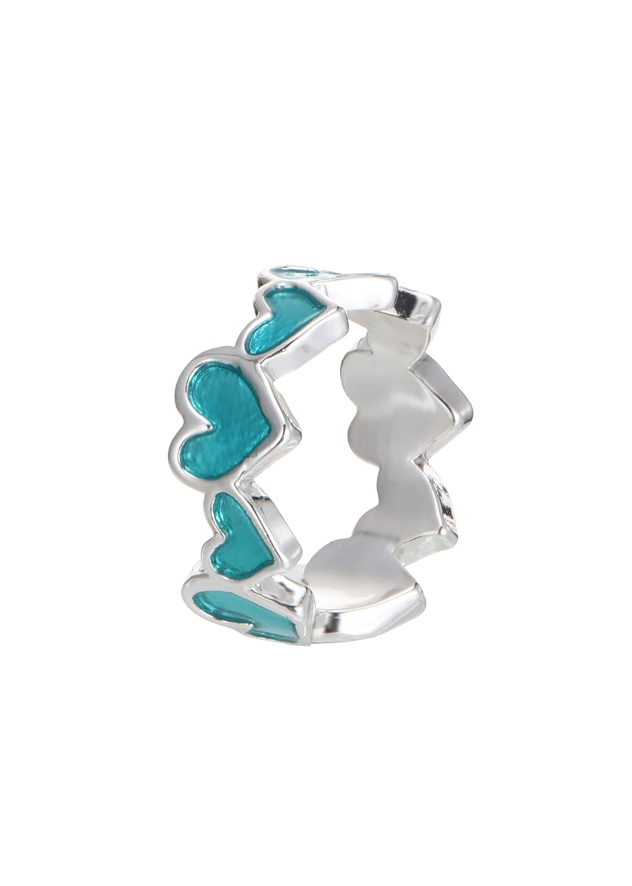 Bruna Blue Love Adjustable Silver Ring