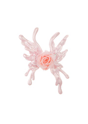 Pink Flower Butterfly Ring