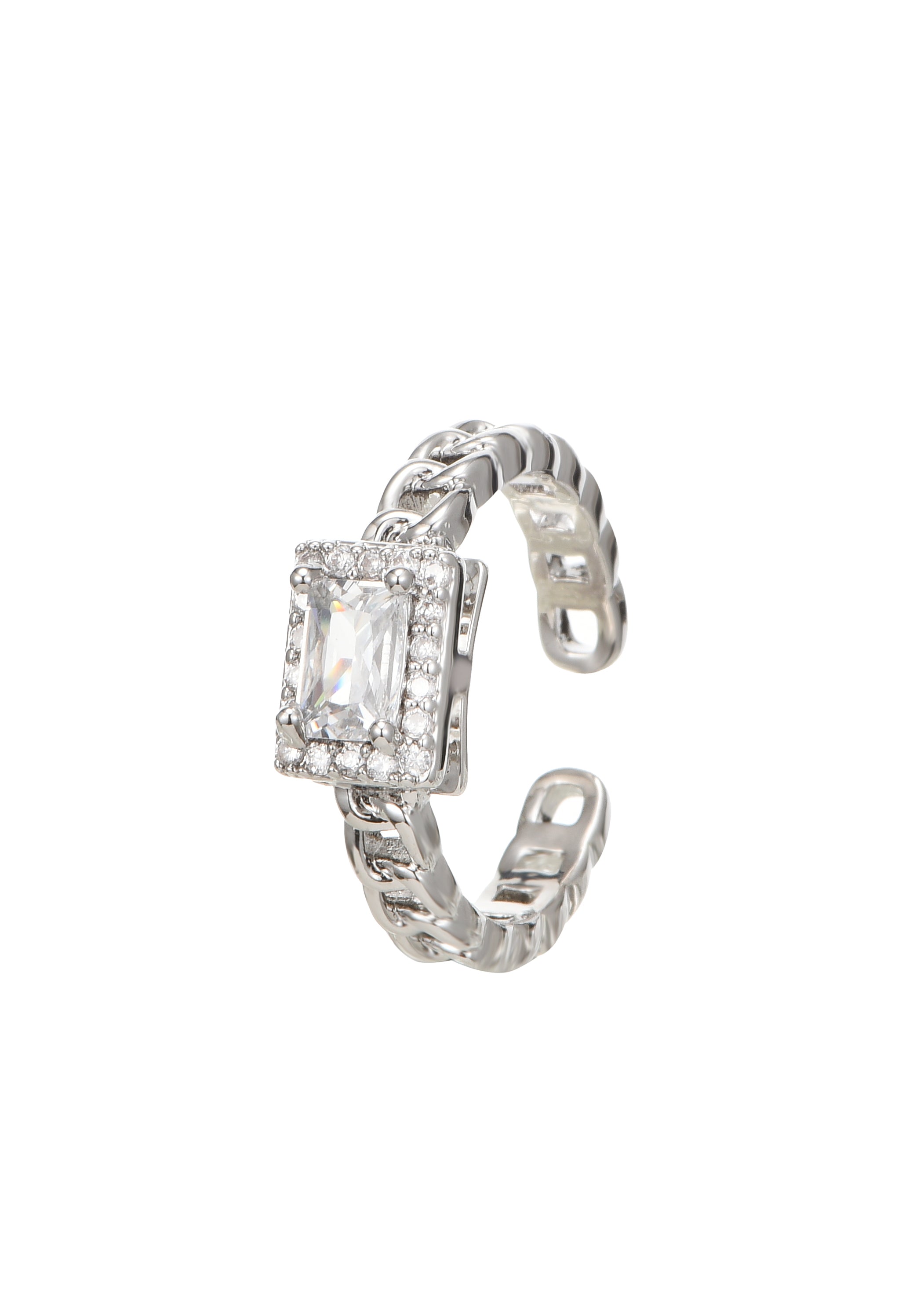 Val Silver Ring - Carre
