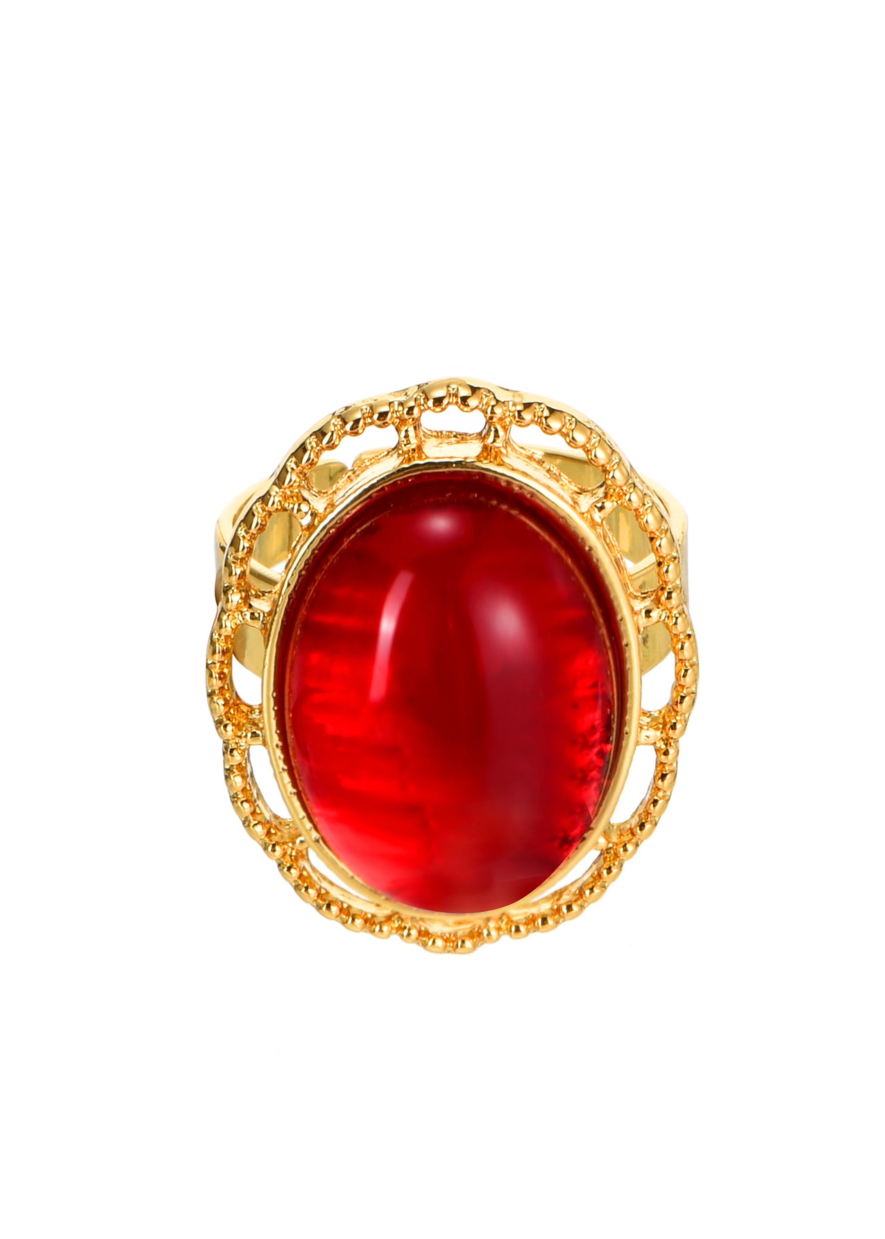 Helena Red Vintage Golden Ring