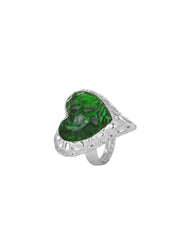 Adam Love In All Shape Green Ring - Silver