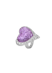 Adam Love In All Shape Pink Ring - Silver