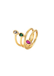 Jinn Colorful Stones Golden Ring