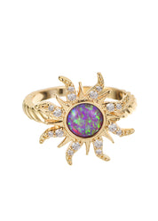 Kasey Pink Sun Opal Golden Ring