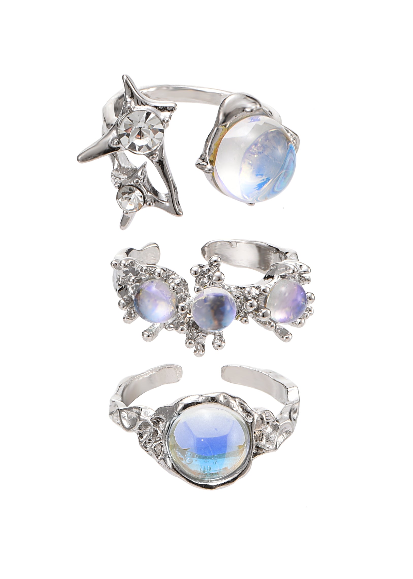 Trio Vic Moonstone Silver Ring Set – Vintage Jewelry for