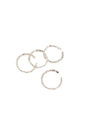 Quatre Slim Silver Rings Set