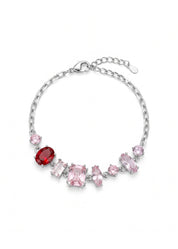Kira Colorful Crystals Silver Bracelet