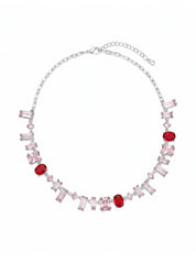 Kira Colorful Crystals Silver Necklace
