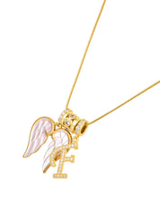 Angel Wing Alphabet Golden Necklace
