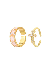 Val Cross Golden Ring - Pink Set