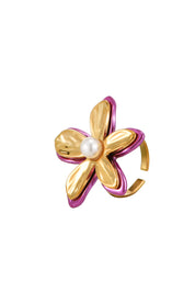 Joanne Flower Purple Pearl Ring