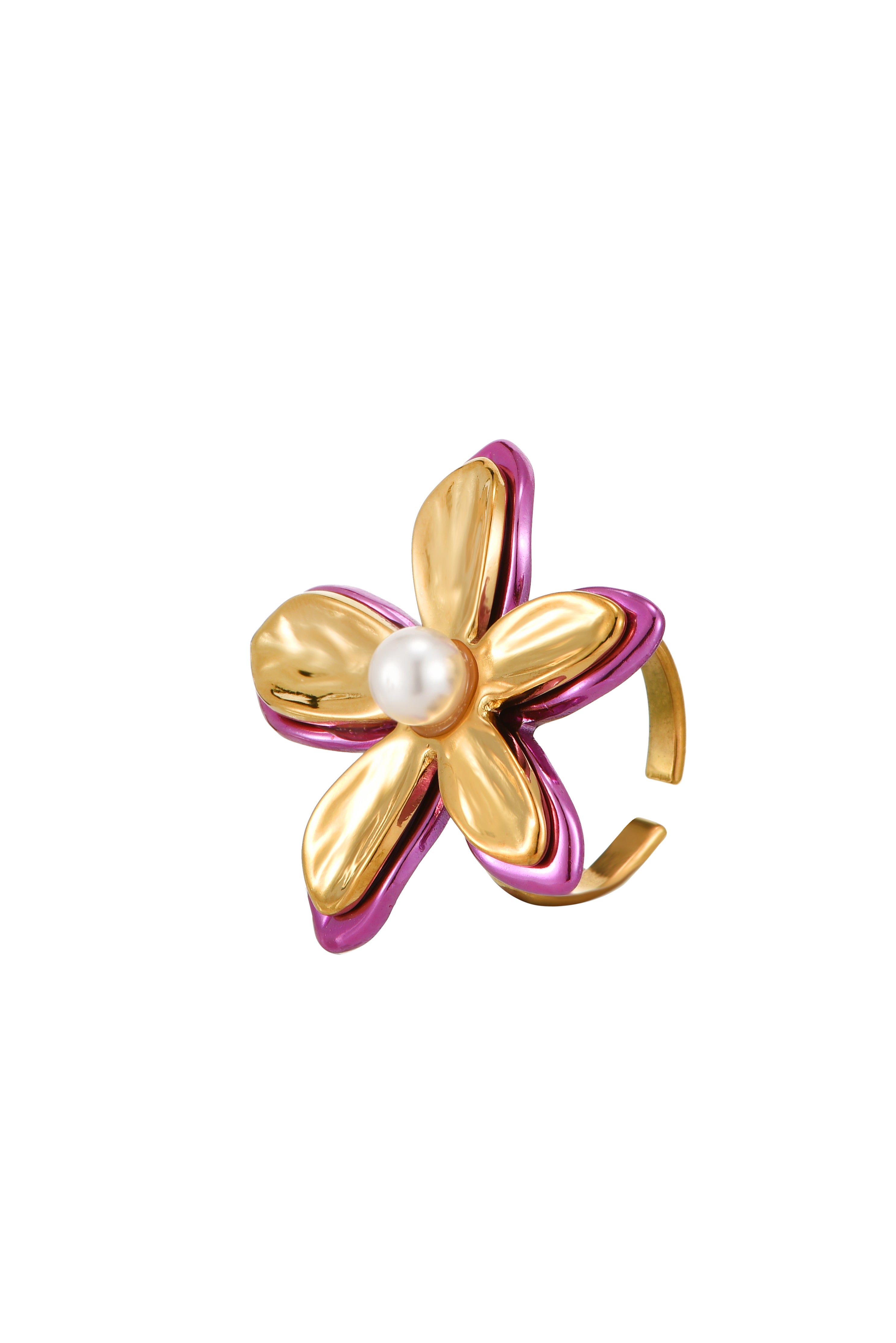 Joanne Flower Purple Pearl Ring