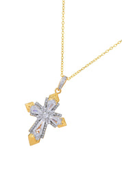 Mavis Crystal Golden Cross Necklace