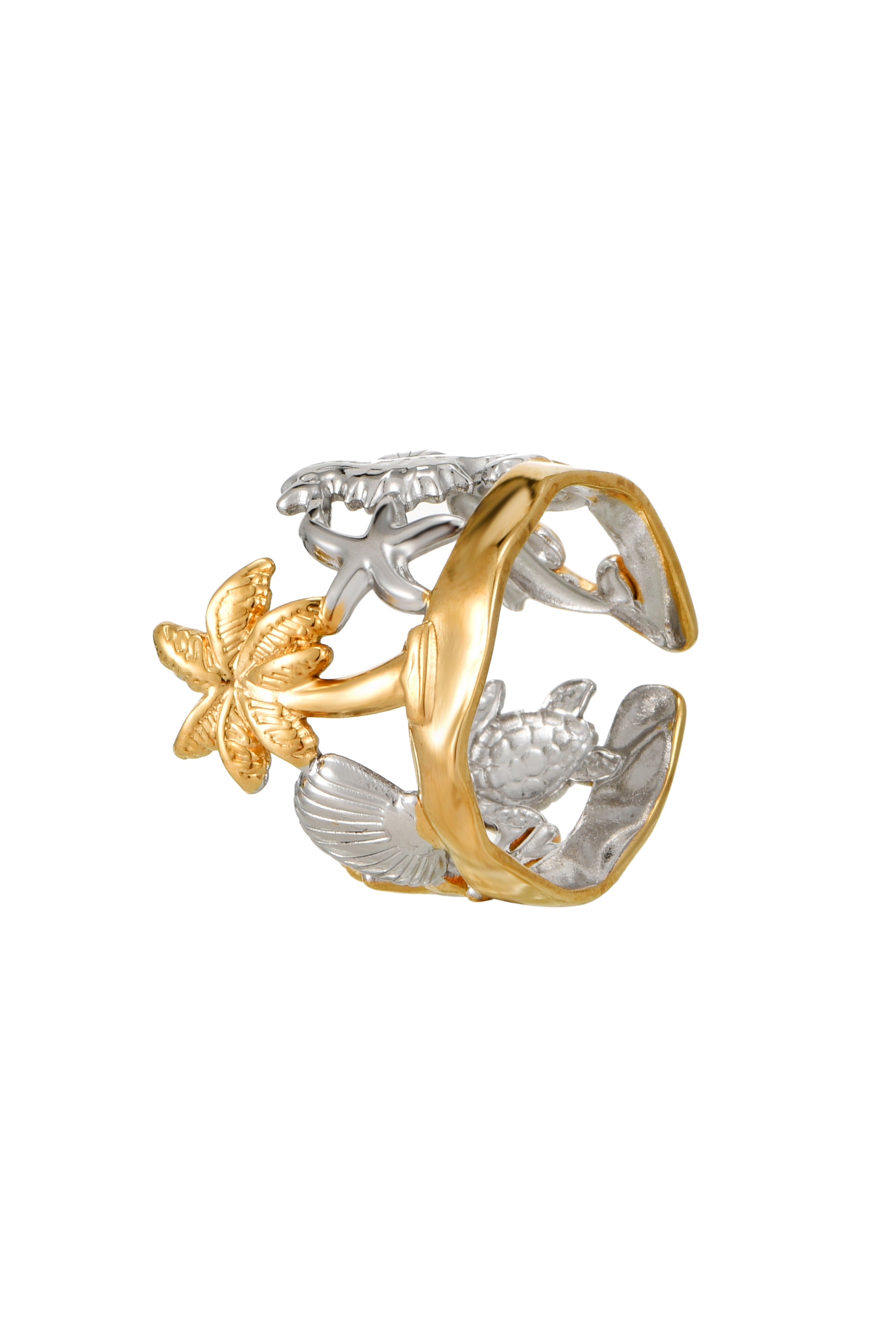 Tropical Golden Silver Ring