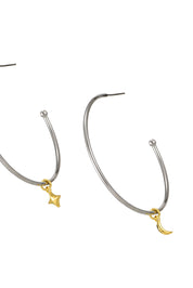 Mirabel Hoop Earrings - Moon & Star