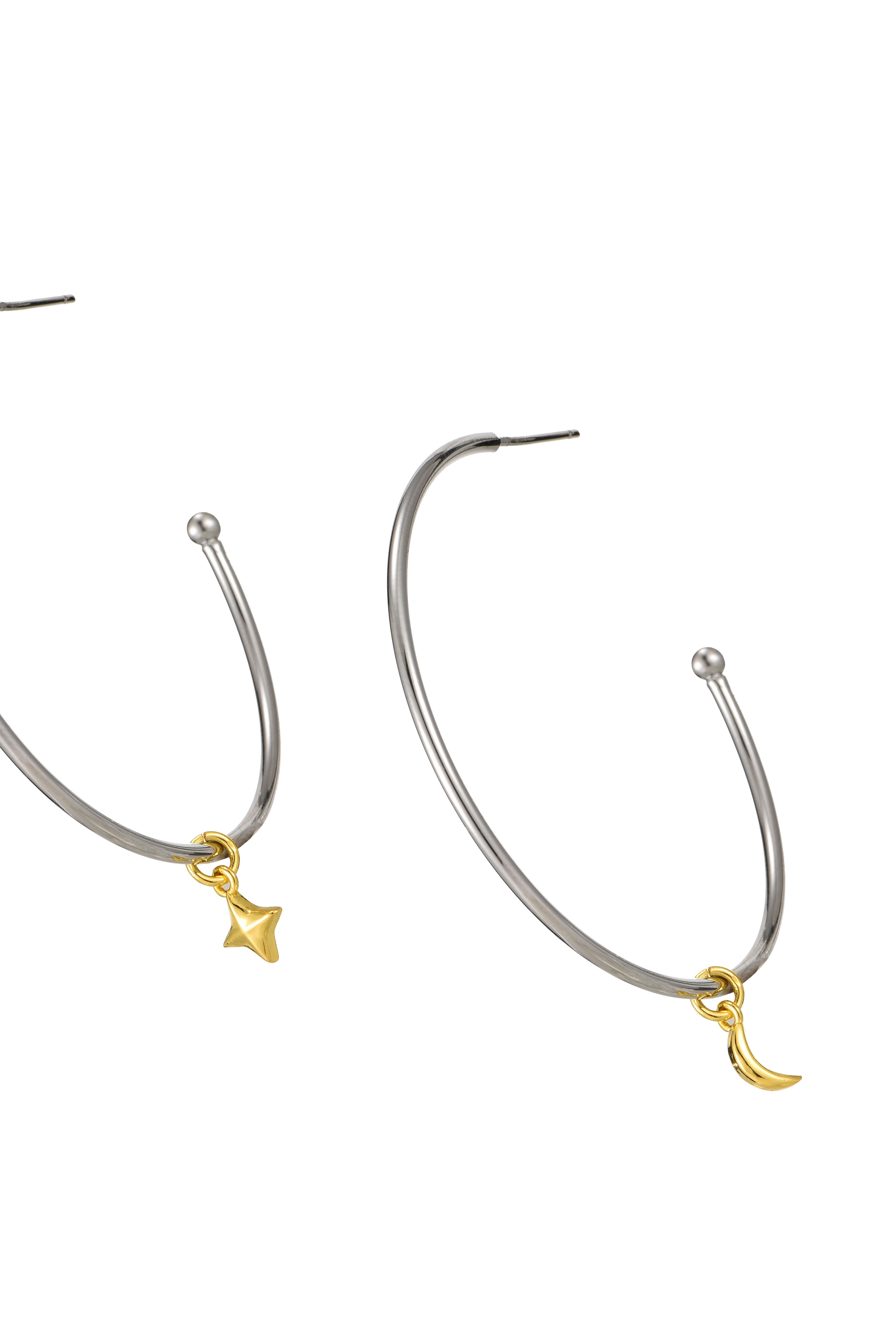 Mirabel Hoop Earrings - Moon & Star