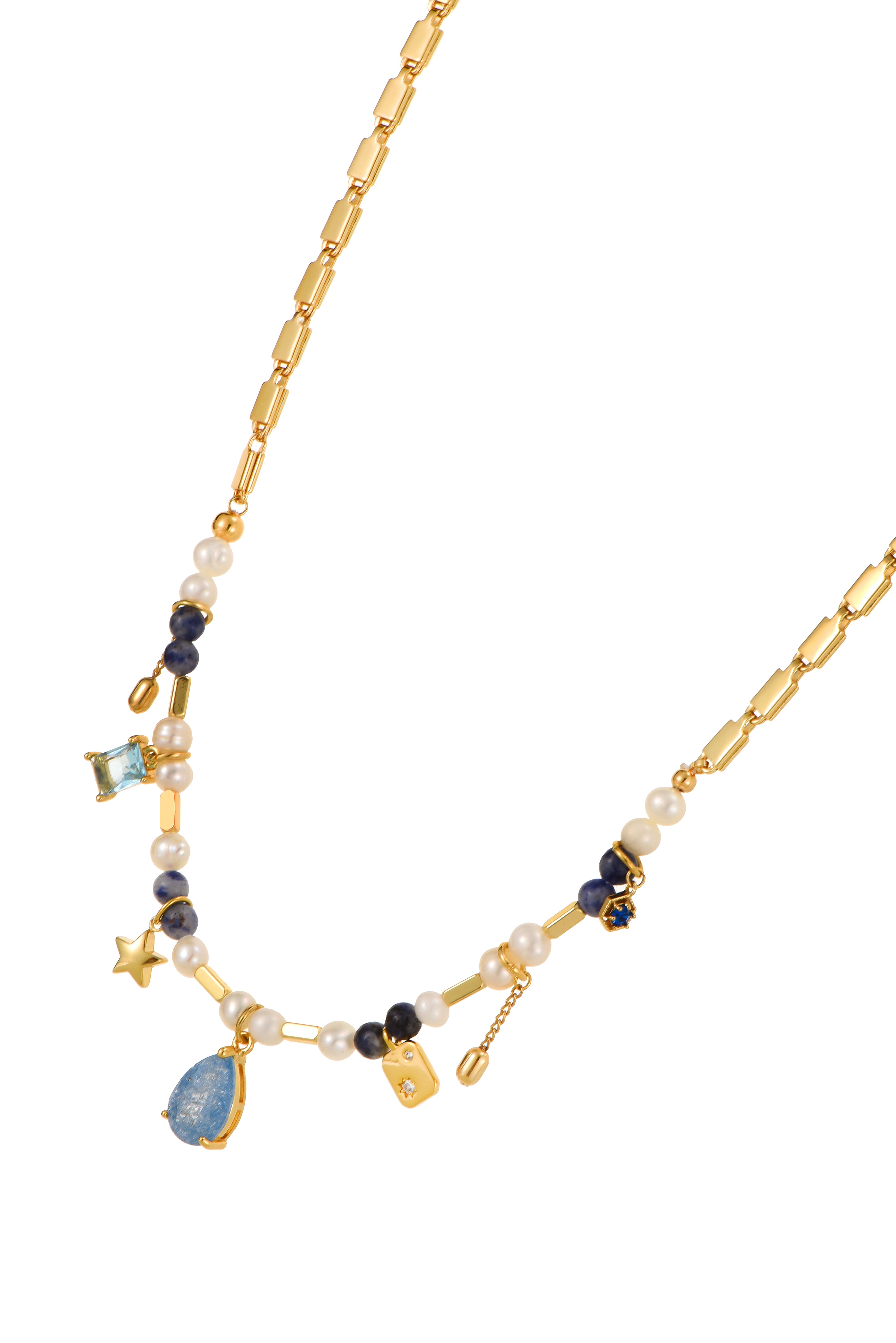 Maelle Blue Romantic Golden Necklace