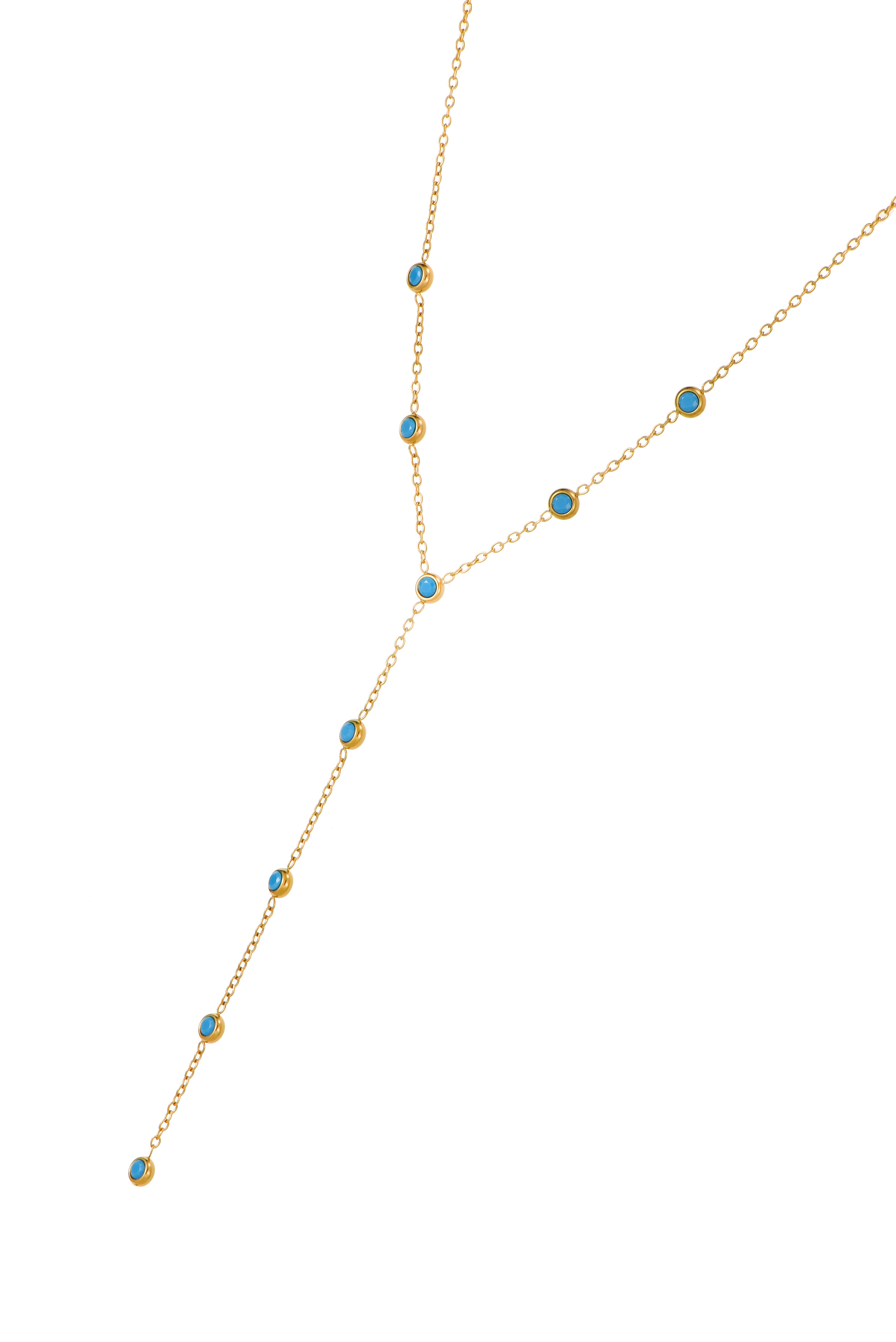 Lynn Lariat Necklace - Turquoise Blue