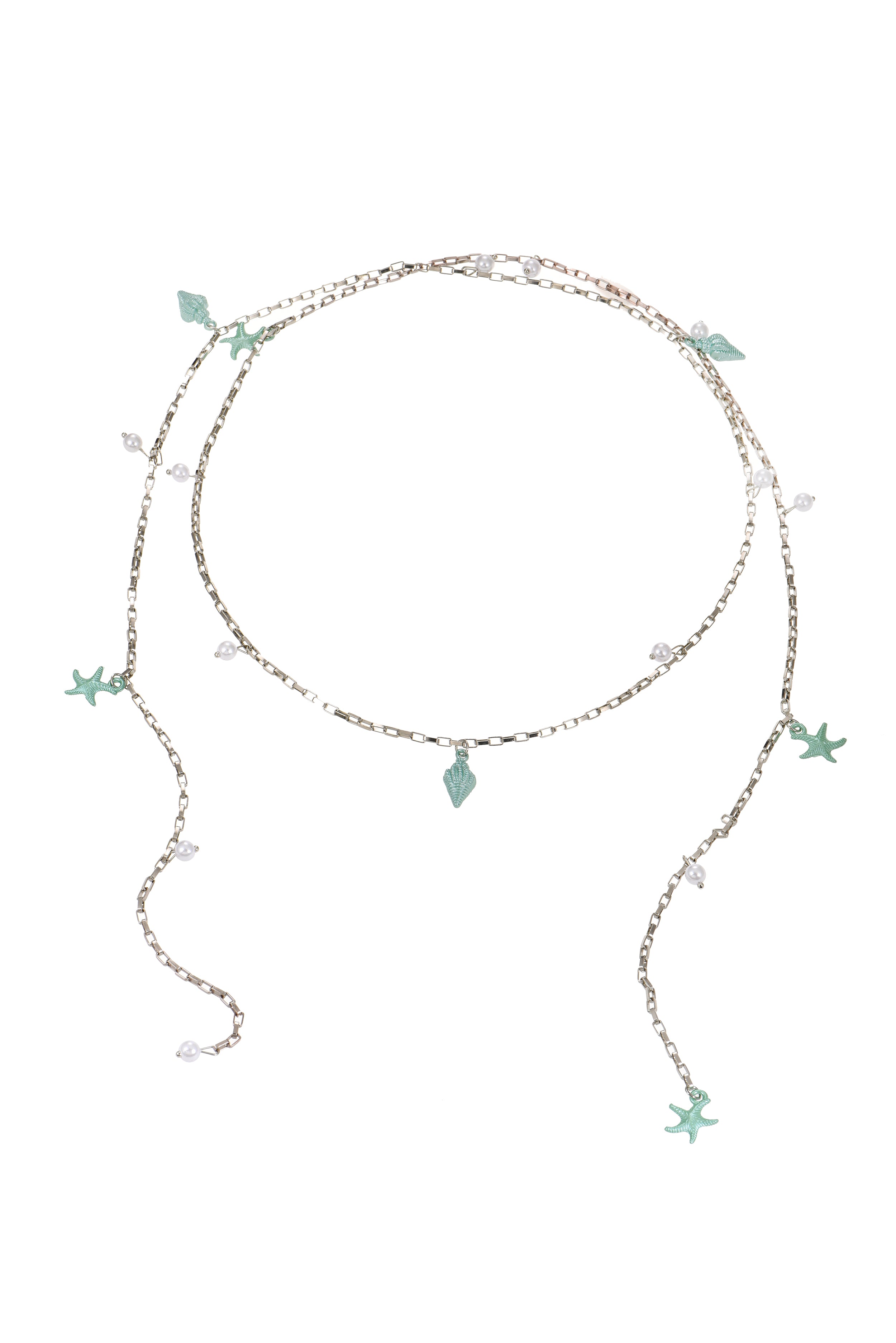 Seashell Double Layer Long Chain Necklace