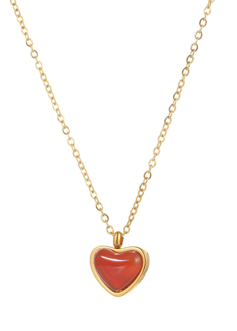 Emily Carnelian Heart Necklace