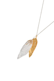 Feuille d'Ete Golden Silver Long Chain Necklace