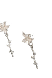 Cherry Flower Silver Earrings