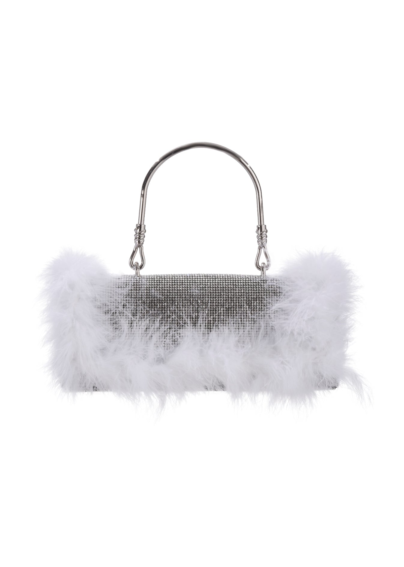 Bolso con purpurina y diamantes de imitación de plumas de avestruz