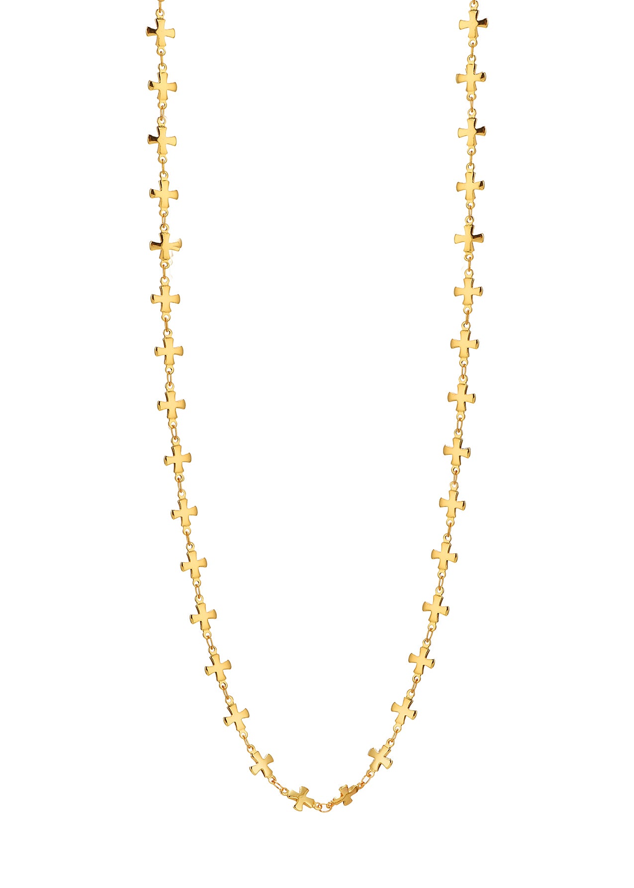 Pauline Cross Golden Long Necklace