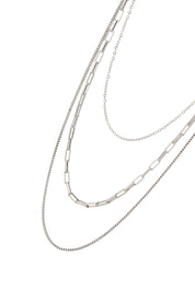 Simple-trio Silver Necklace