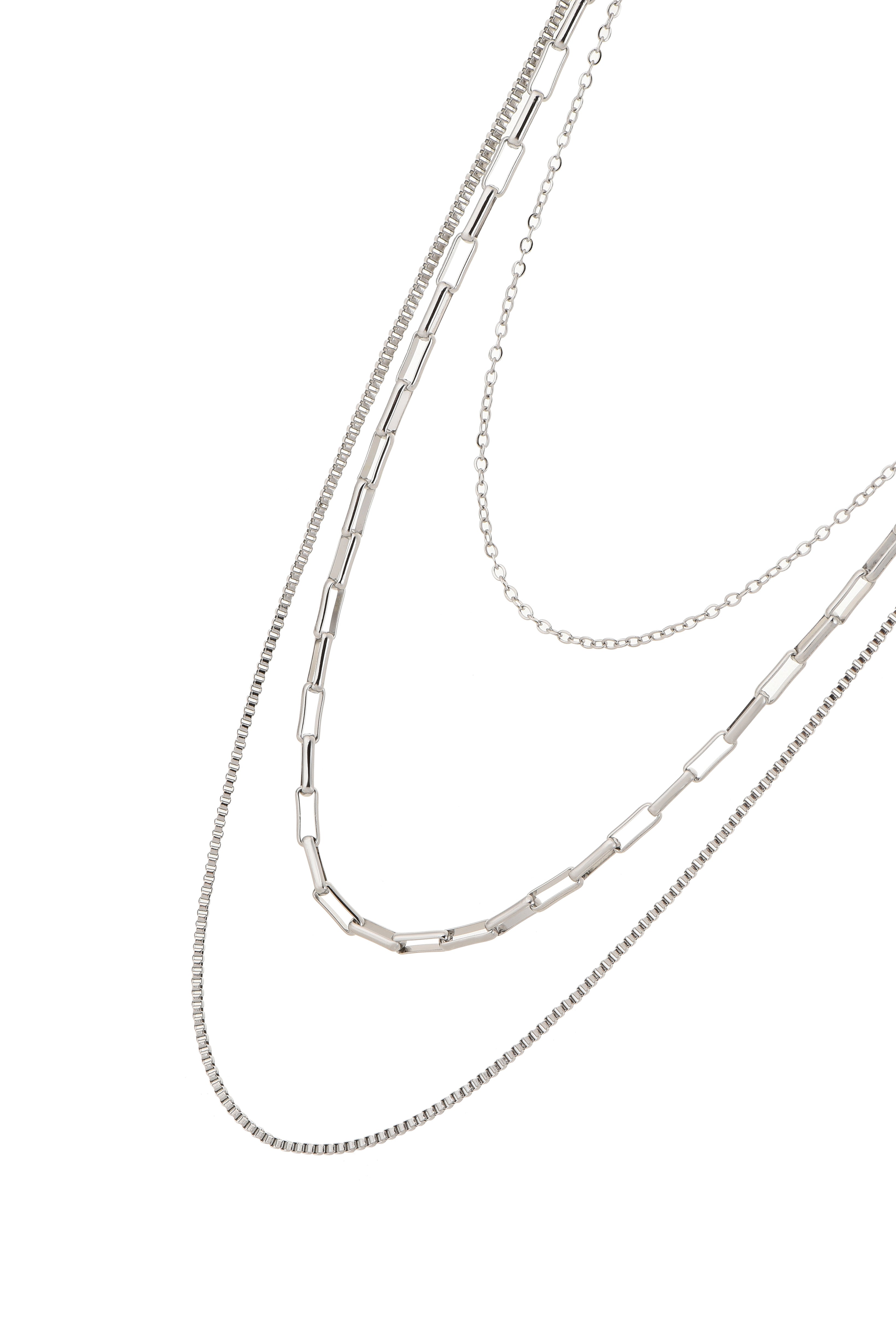 Simple-trio Silver Necklace