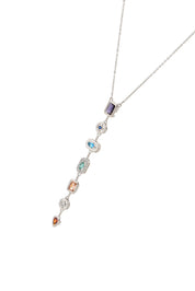 Marly Colorful Silver Lariat Necklace
