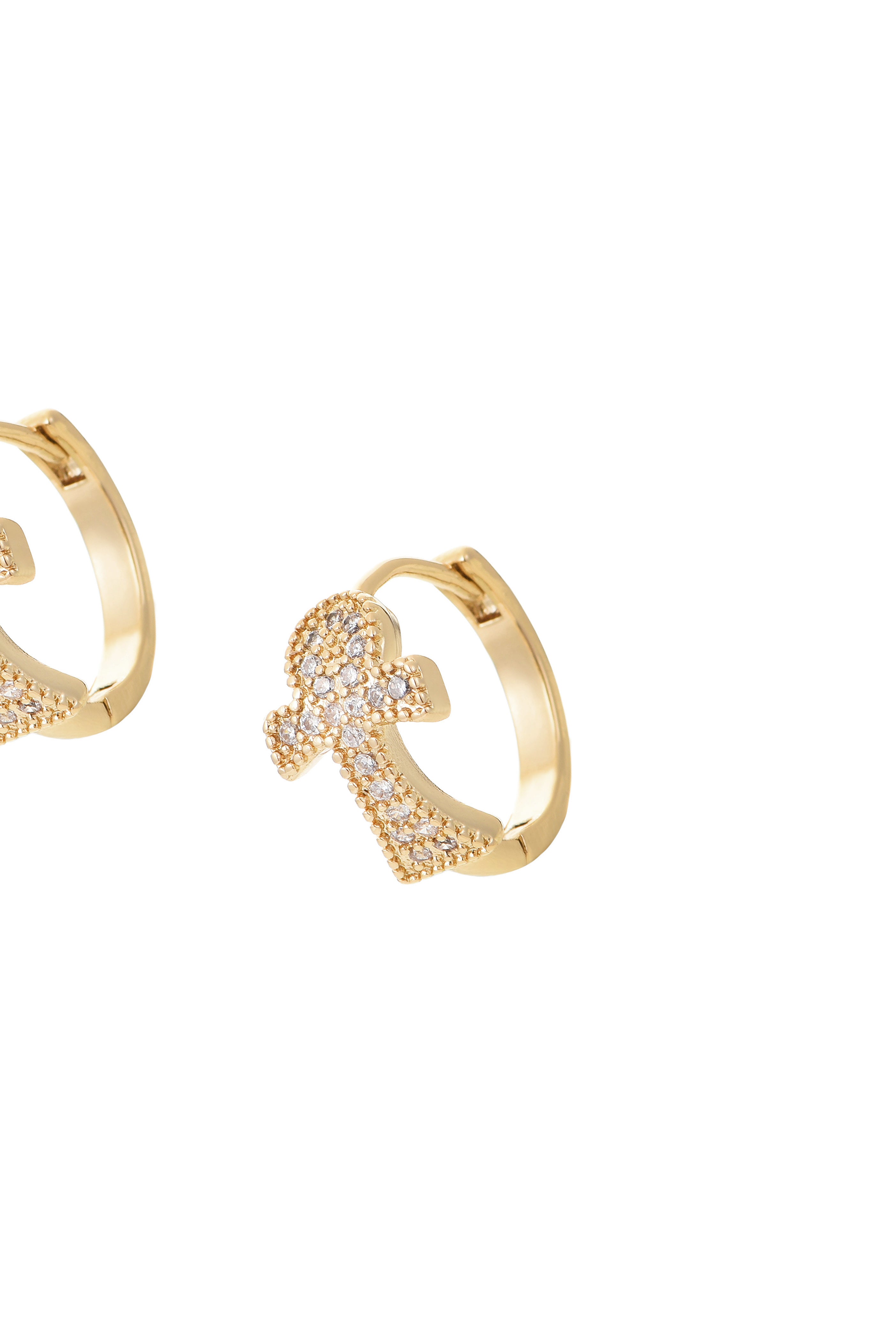 Glittering Ankh Hoop Earrings