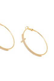 Foufou Cross Hoop Earring