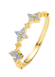 Anillo Mini Trébol Azul Blancanieves