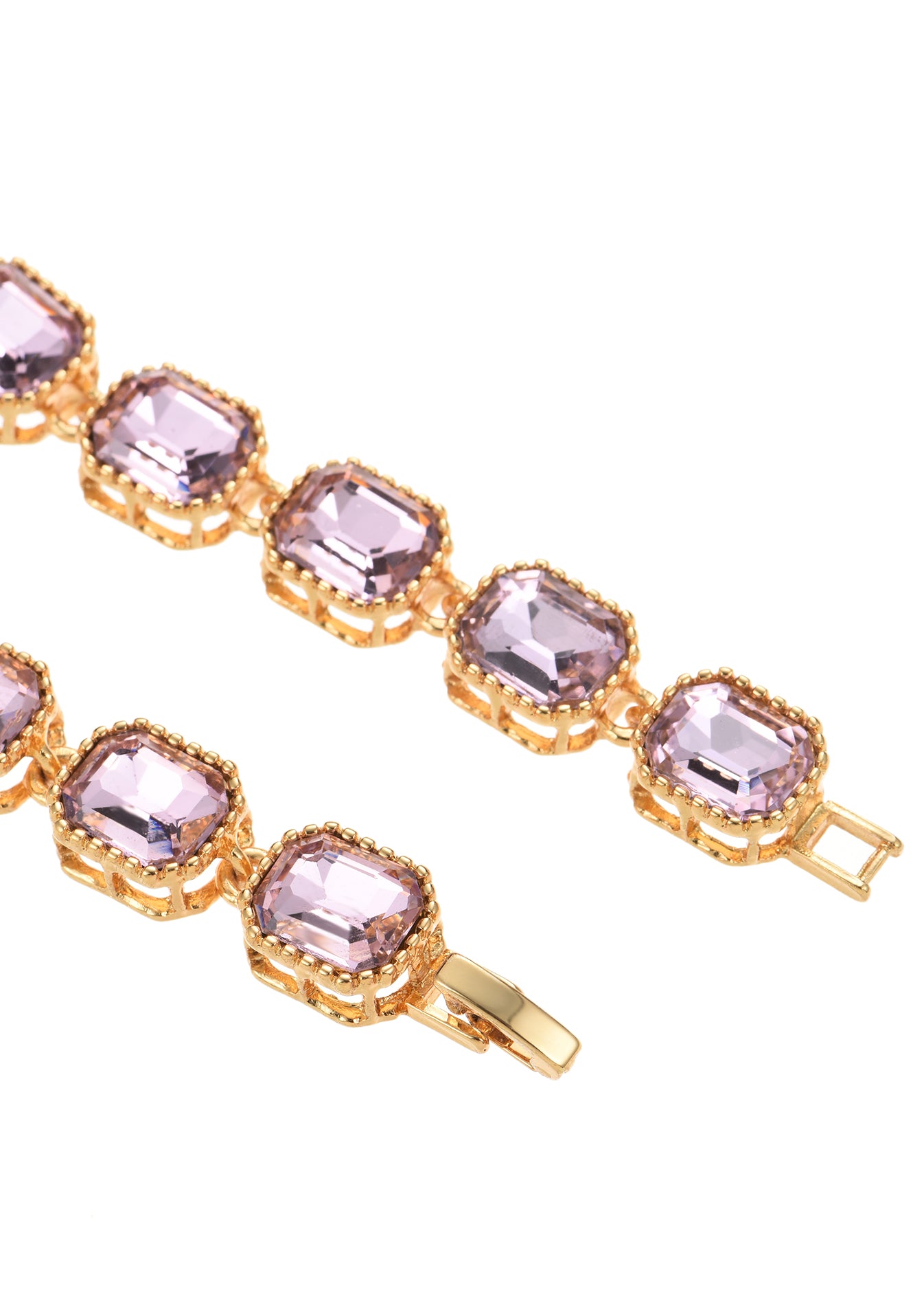 Maddy Pink Stones Golden Bracelet