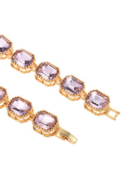 Maddy Pink Stones Golden Bracelet