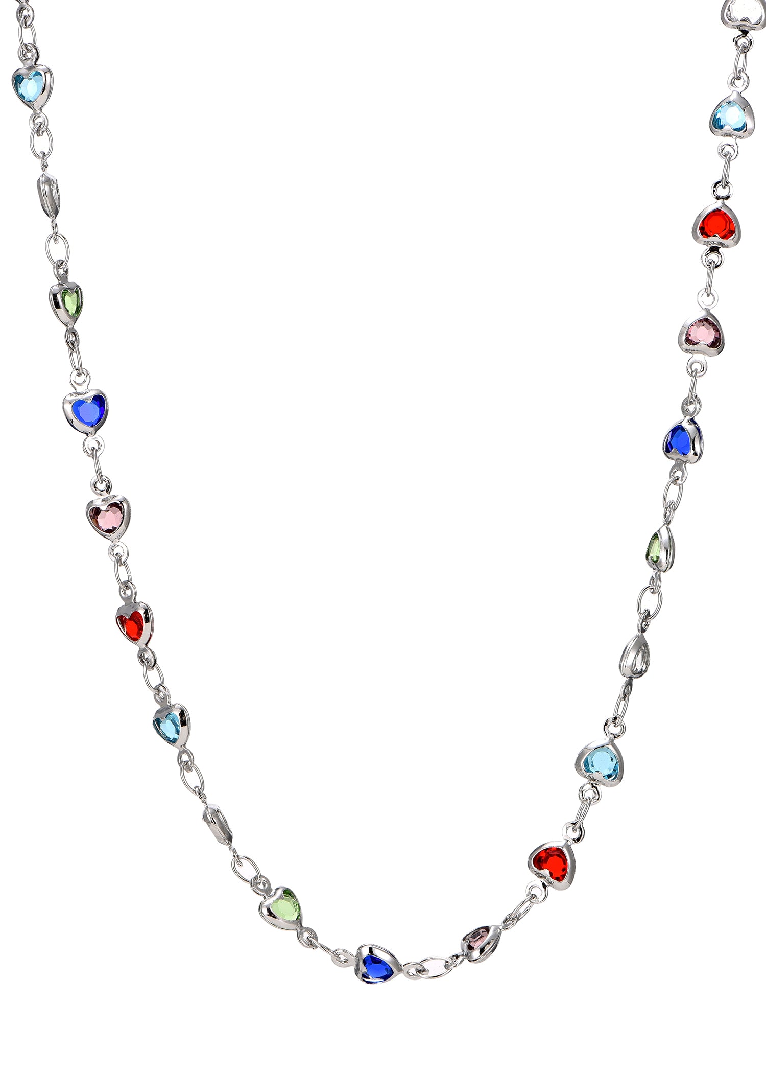 Collar de plata Love con corazones de colores Michelle