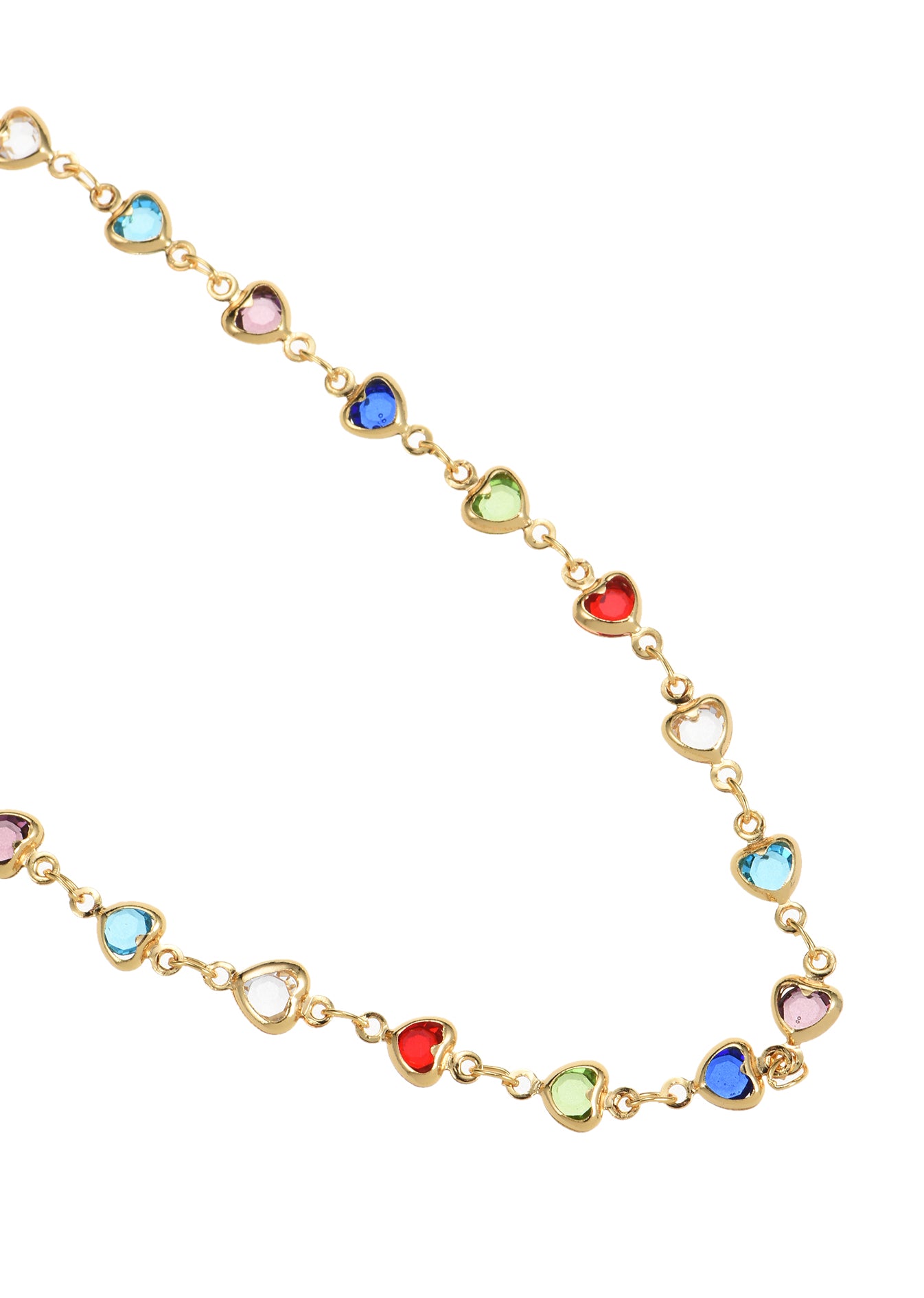 Michelle Colorful Hearts Love Golden Necklace – Vintage