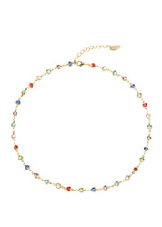 Michelle Colorful Hearts Love Golden Necklace