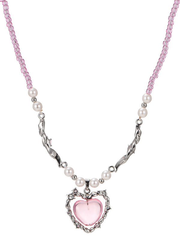 Fabienne Pink Heart Necklace
