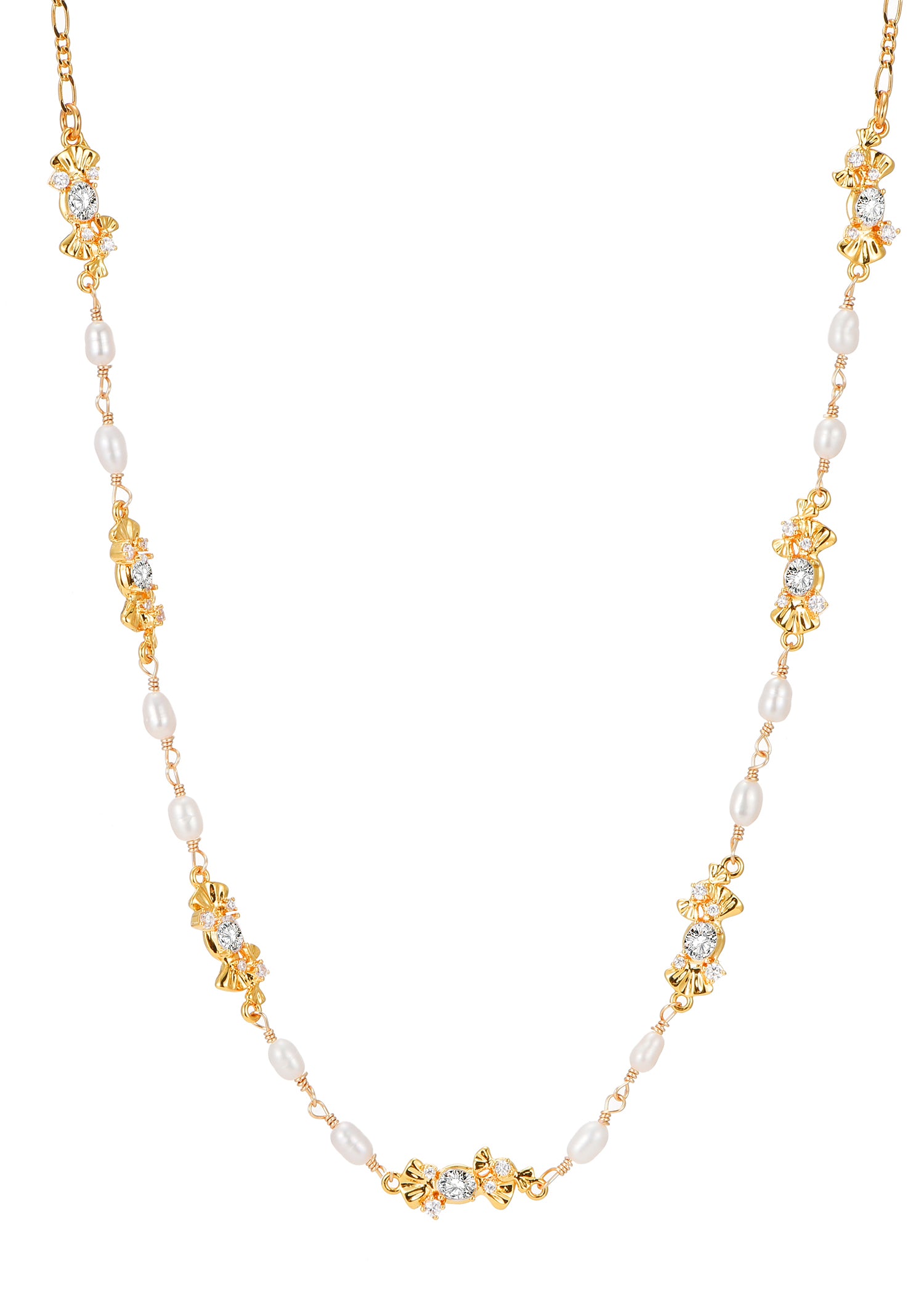 Laurent Pearl Golden Necklace