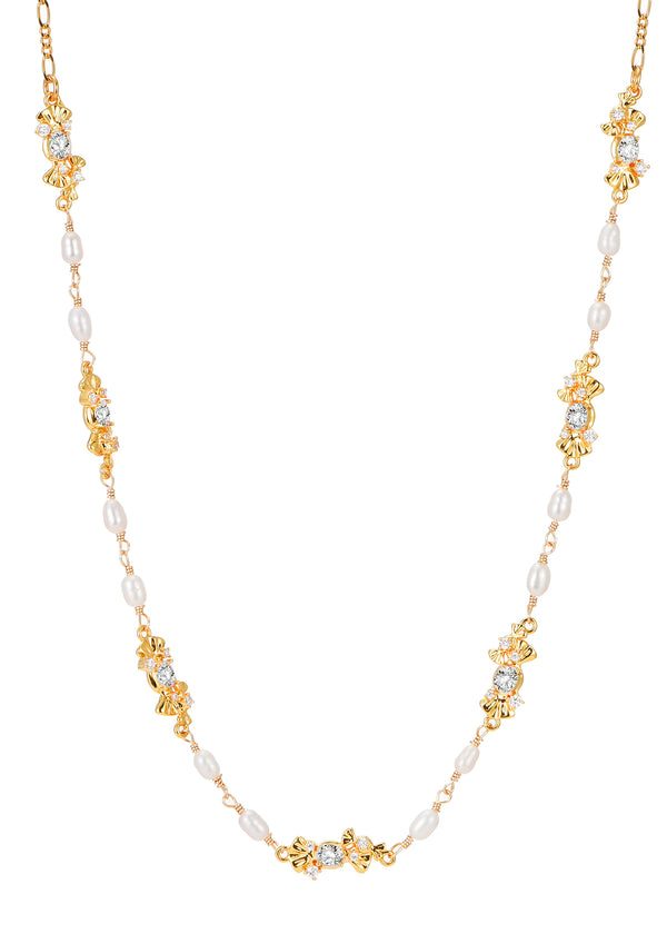 Laurent Pearl Golden Necklace