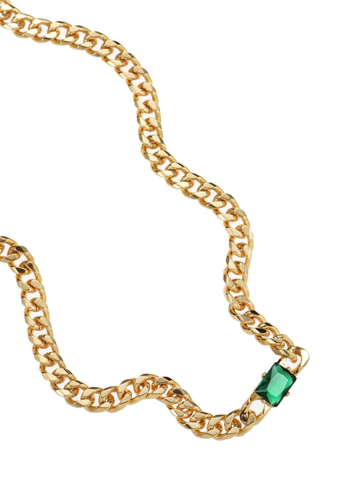 Violette Green Stone Golden Necklace