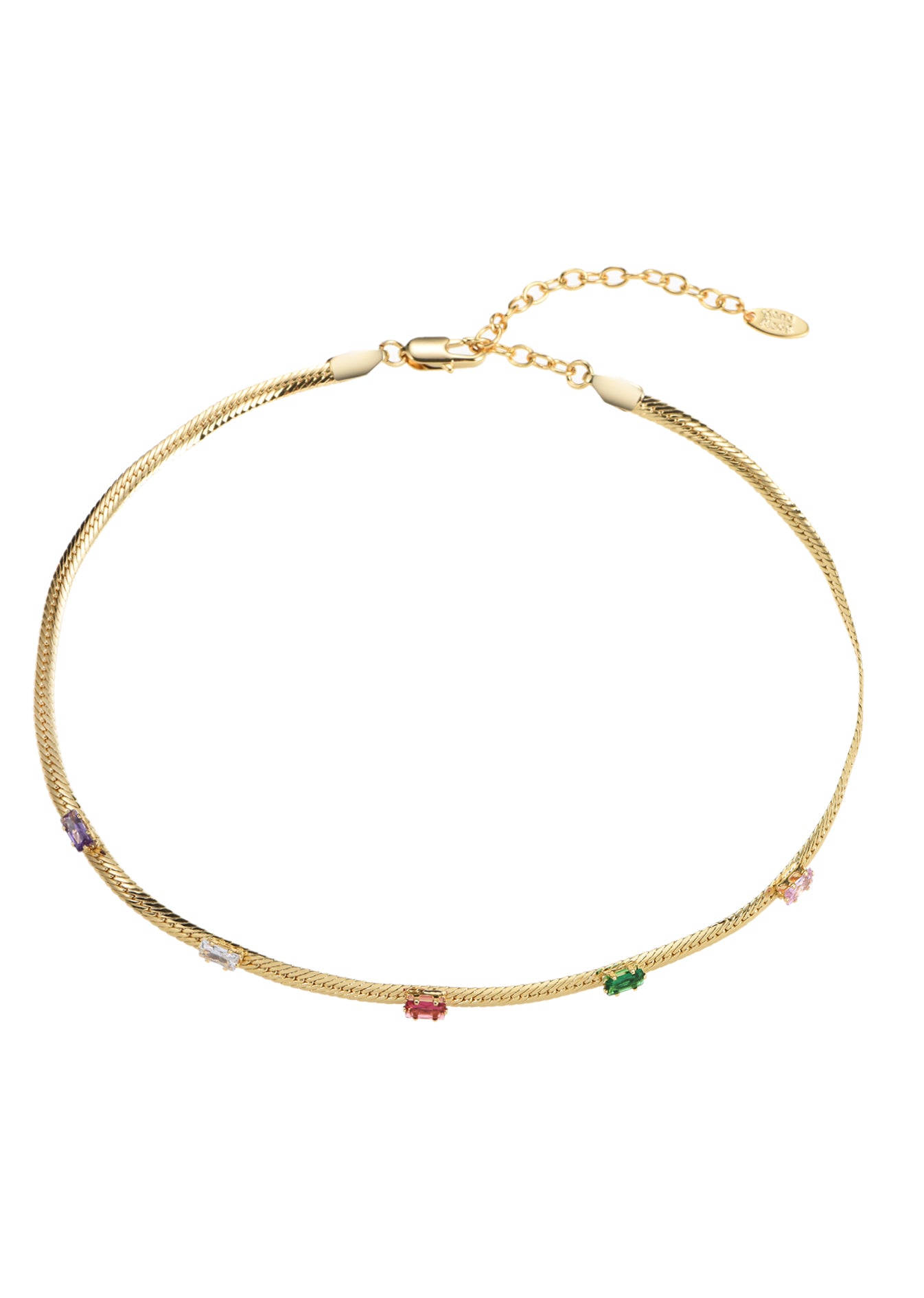 Wonderland Colorful Stones Golden Necklace