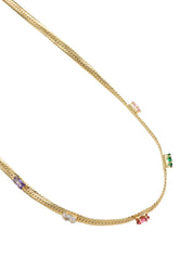 Wonderland Colorful Stones Golden Necklace