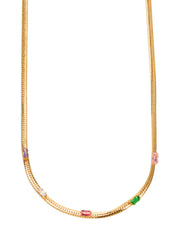 Collar Wonderland Piedras de Colores Dorado