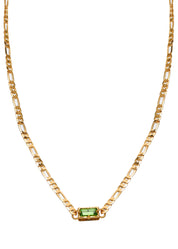 Gary Green Stone Golden Necklace