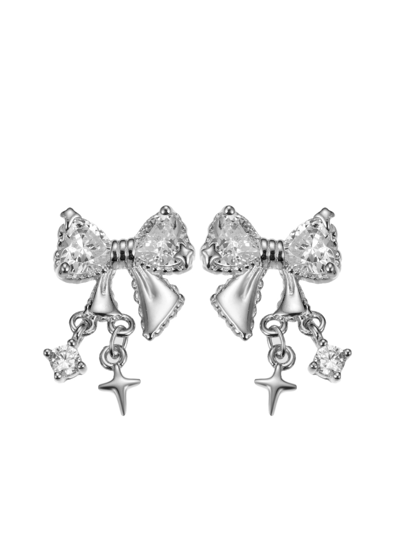 Bianca Silver Bow Earrings