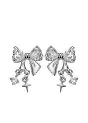 Bianca Silver Bow Earrings